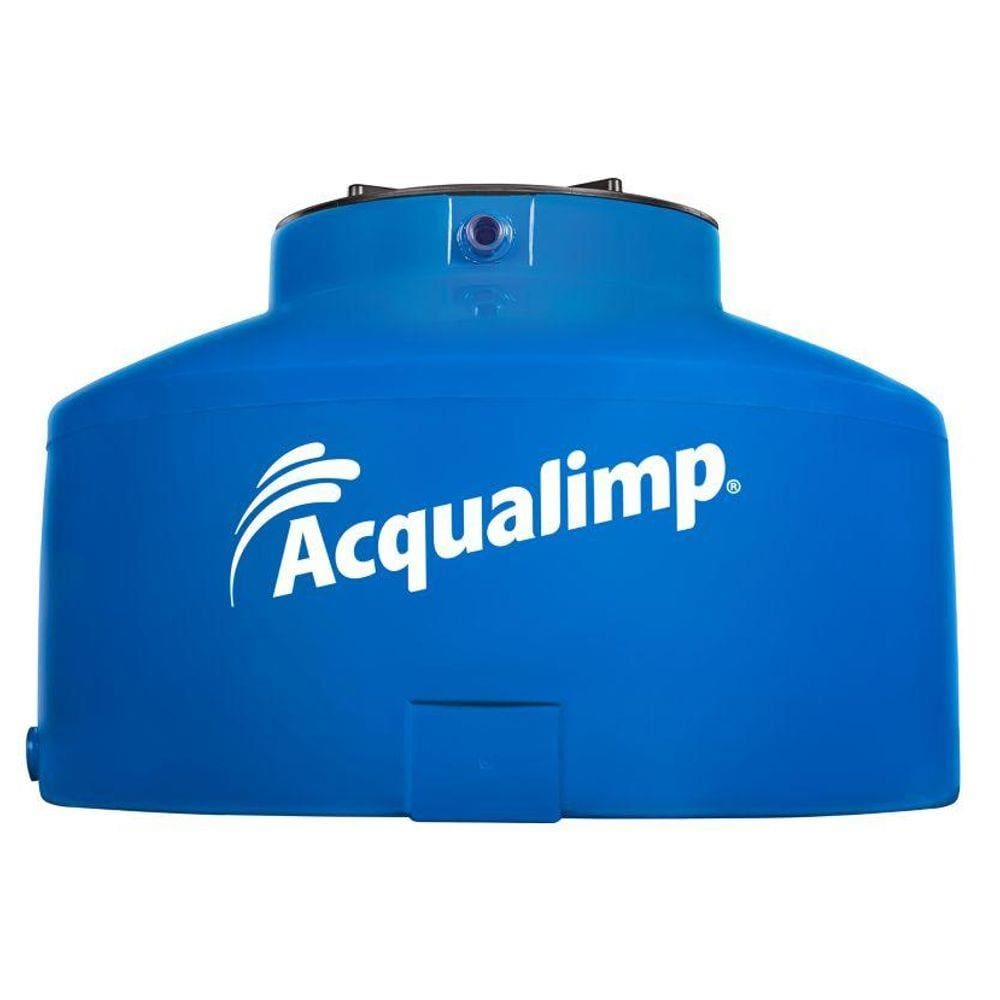 Caixa De Água 310L Polietileno Água Protegida Tampa Rosca Azul