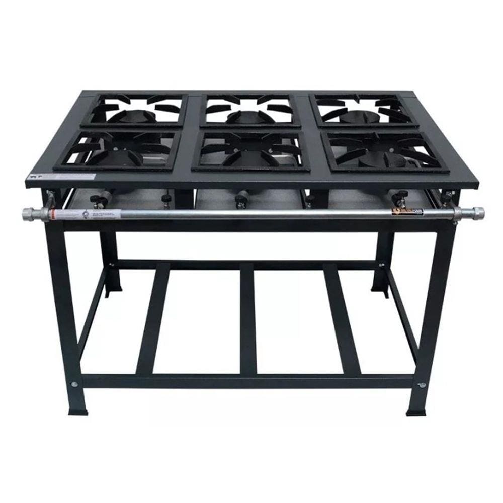 Fogão 8 Bocas Metalfour Industrial Lux P7 Alta Pressão Preto