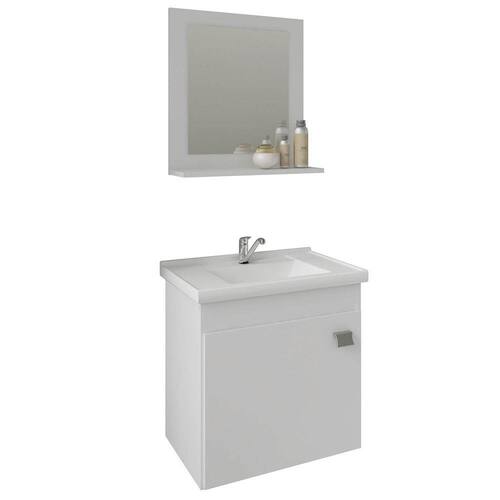 Gabinete Suspenso para Banheiro Íris 46x44,8cm Branco Menor preço em Gabinete Suspenso para Banheiro Íris 46x44,8cm Branco