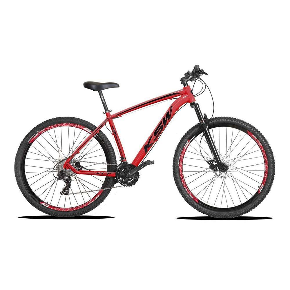 Bicicleta Aro 29 KSW XLT 21v Freio a Disco Vermelho com Preto 15