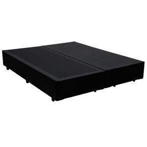 Base Box Casal Bipartido Belos Sonhos Sintético Preto 40x138x188