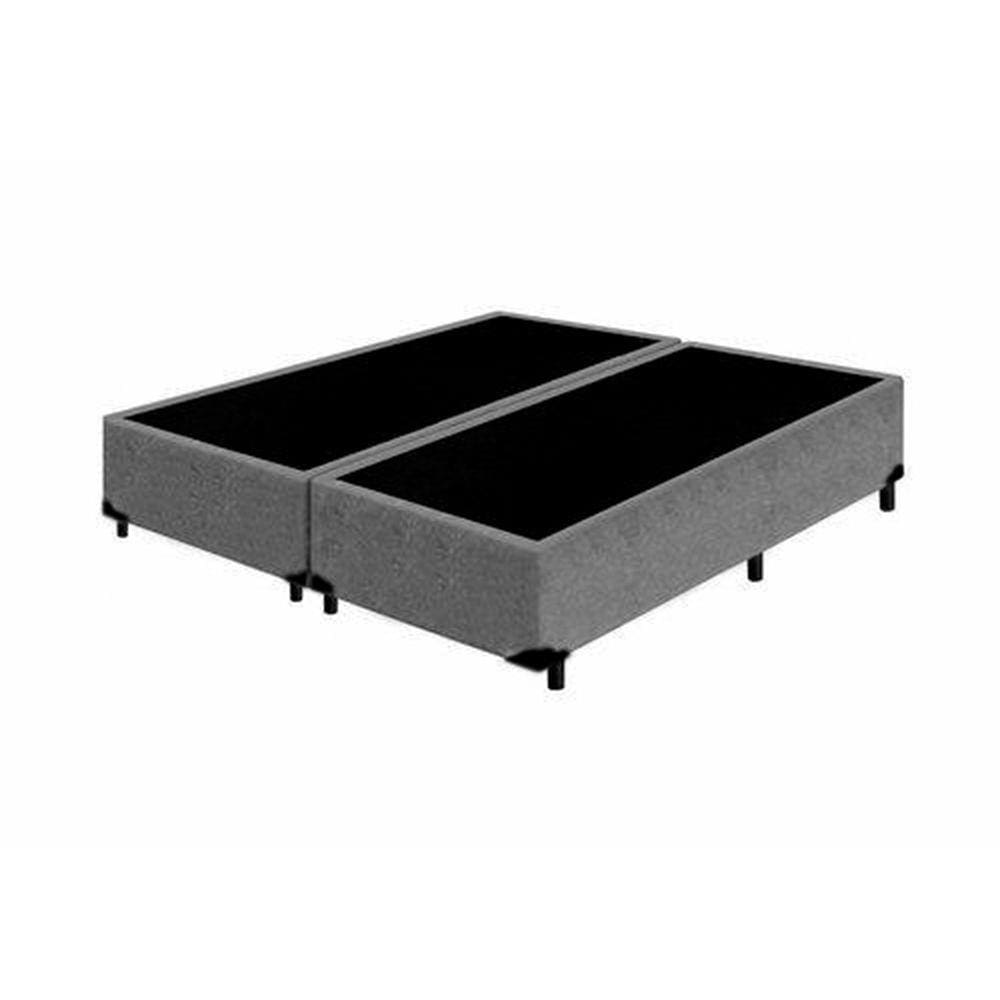 Base Box Casal Bipartido Belos Sonhos Suede Cinza 40x138x188