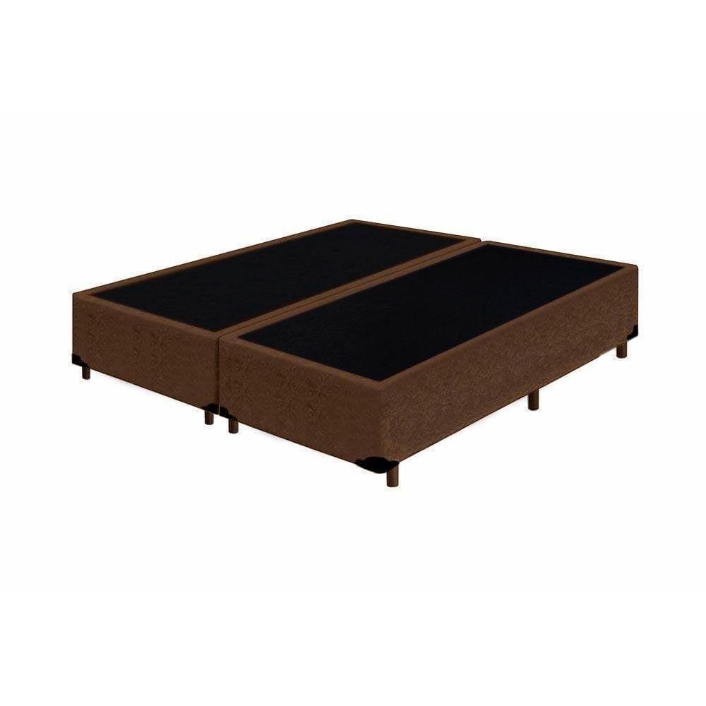 Base Box Queen Bipartido Belos Sonhos Suede Marrom 40x158x198