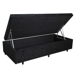 Base Box Baú Solteiro Belos Sonhos Suede Preto 41x78x188