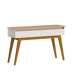 Aparador 02 GAVETAS Classic Off White/Nature Pés em Madeira Imcal 61333 - Imcal