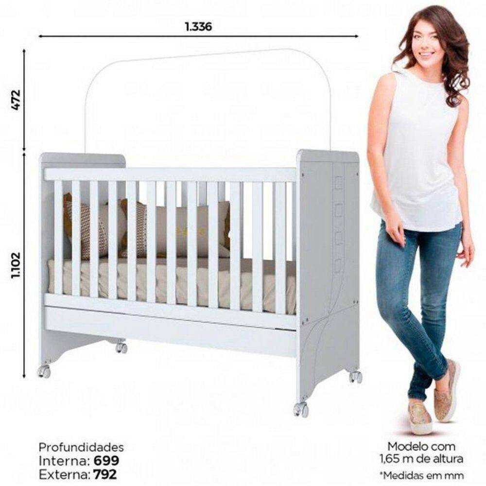 Berço 3 Em 1 Vira Mini Cama Mosquiteiro Rodinhas Em Mdf Pão de Mel | Casas  Bahia