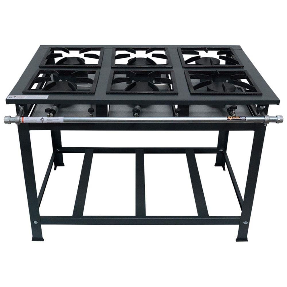 Fogão 6 Bocas Metalfour Industrial Lux P7 Alta Pressão Preto