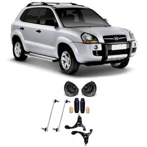 Bandeja + Bieleta + Kit Batente Hyundai Tucson 2004 Até 2009 Dianteiros - O Par