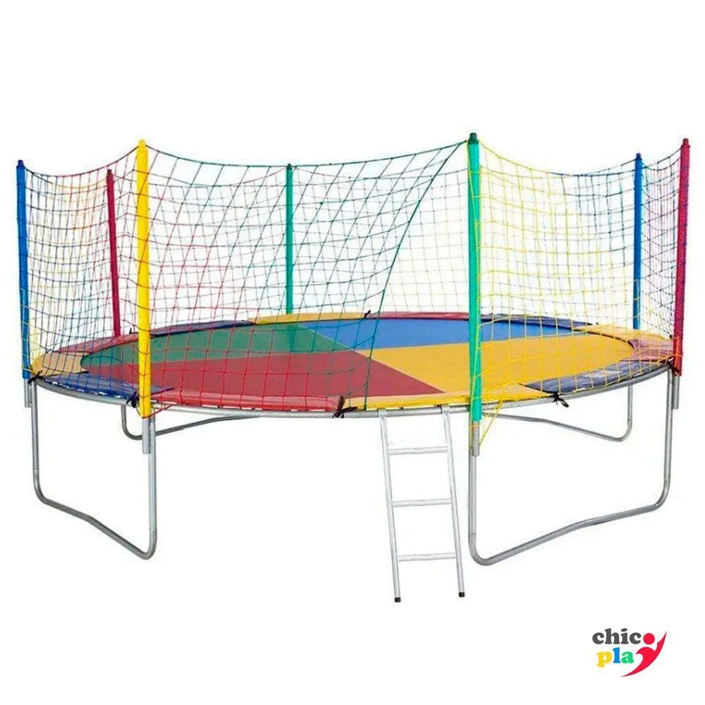 Cama Elástica 4,27m 4 Pés ChicoPlay Lona Colorida Nacional