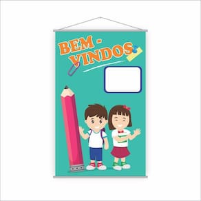 Banner Bem Vindos Escolar Pedagógico 80X50Cm