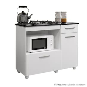 Balcão para Cooktop 4 Bocas Violeta Kaiki Móveis Branco