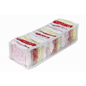 Kit 10 Organizadores De Gavetas (calcinhas, Meias, Cuecas) - Transp Branco
