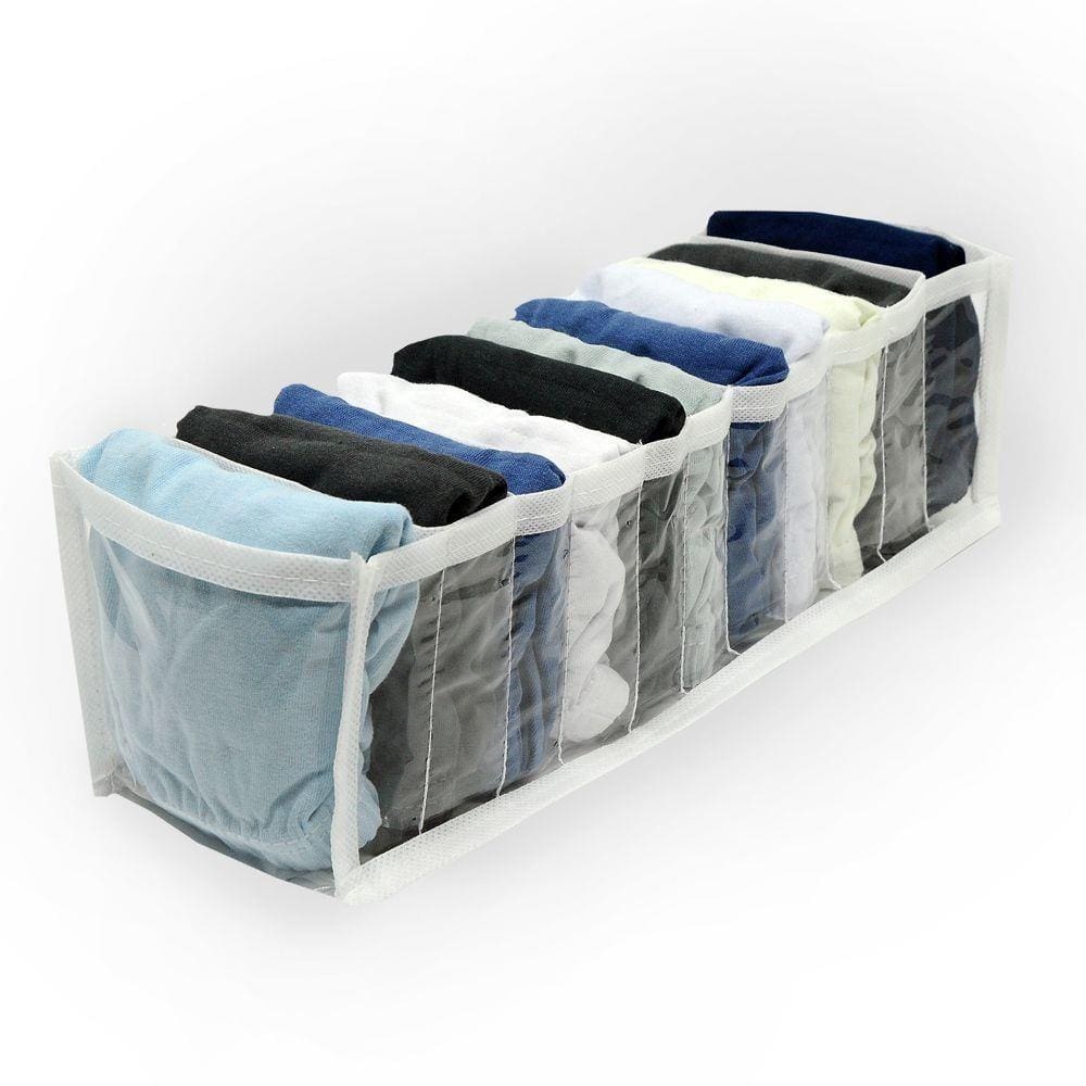 Kit 6 Organizadores De Gavetas (calcinhas, Meias, Cuecas) Transp. Branco