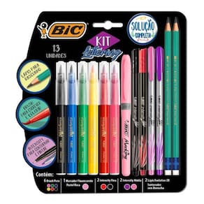 Kit Lettering Bic Com 13 Unid ( Brush + Marking + Intensity)