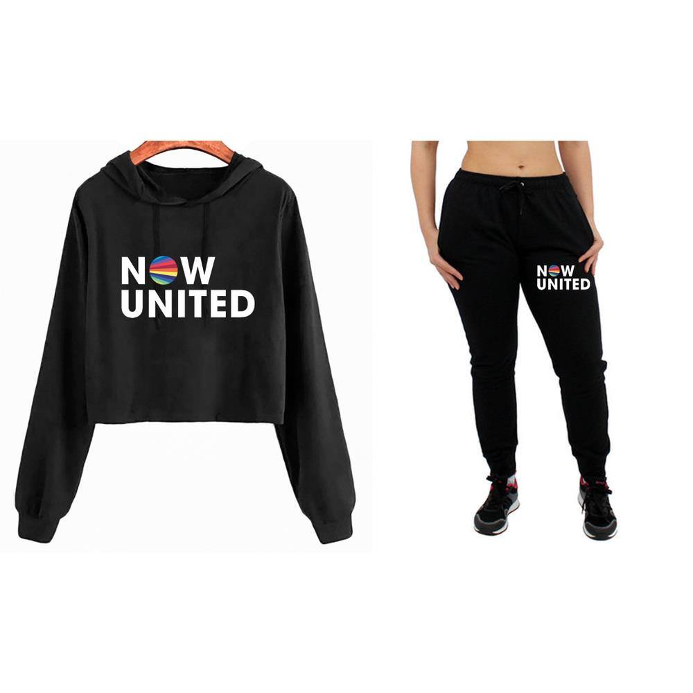 Blusa De Frio Moletom Cropped + Calça Banda Now United Feminino Tumblr |  Casas Bahia