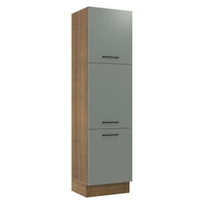 Paneleiro Agata 60 cm 3 Portas Rustic/Cinza Madesa