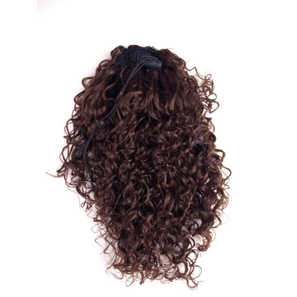 Rabo De Cavalo Afro Cacheado Acaju 4/33 30 Cm Fibra Futura