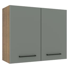 Armário Aéreo Madesa Agata 80 Cm 2 Portas Cinza