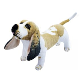 Cachorro Basset Hound Realista Em Pé 40cm Fofy Toys