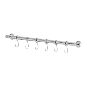 Suporte De Cozinha Porta Talheres 40cm Com 6 Ganchos