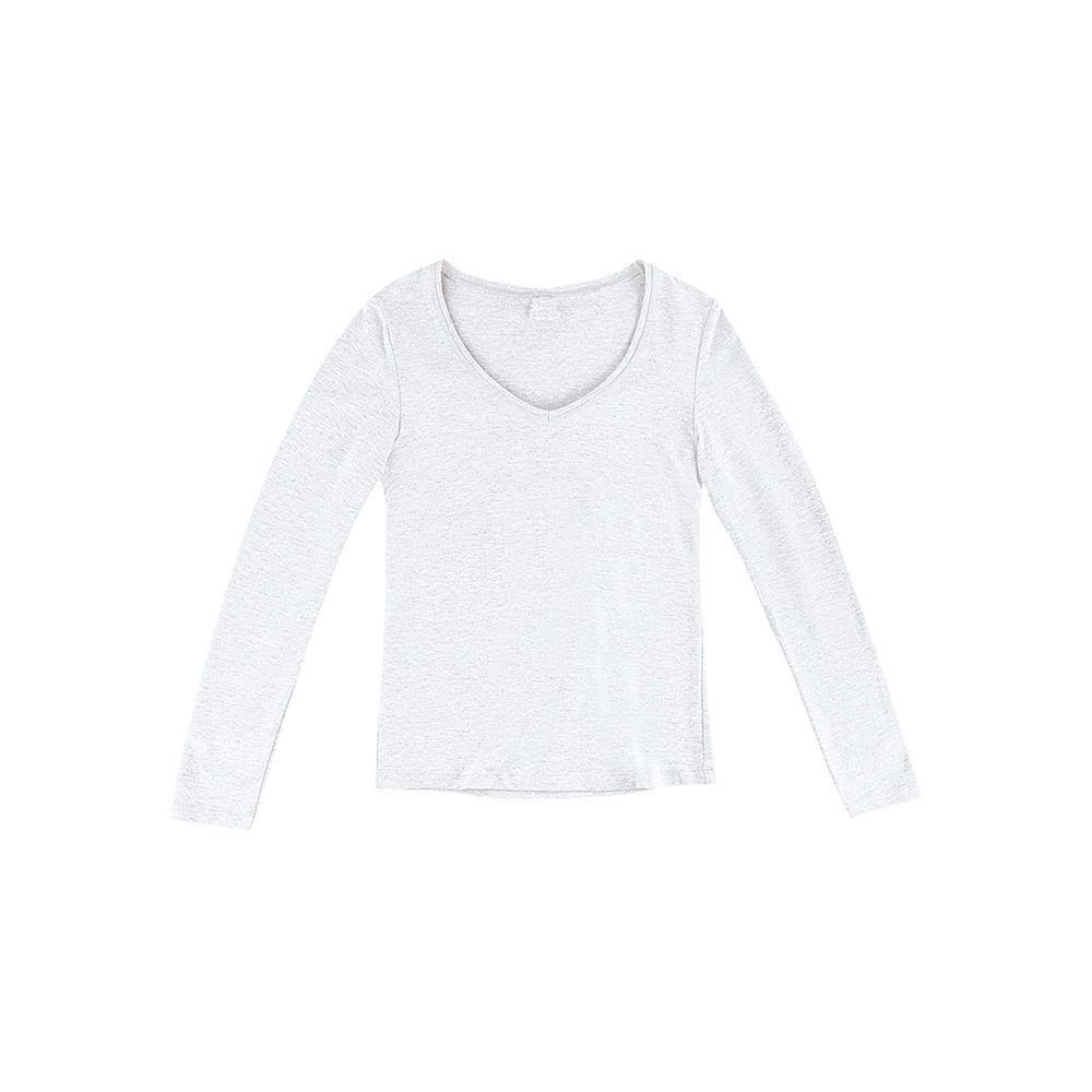 Blusa Feminina Básica Slim Manga Longa