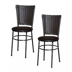 2 Cadeiras Preta Para Cozinha Hawai Café Marrom