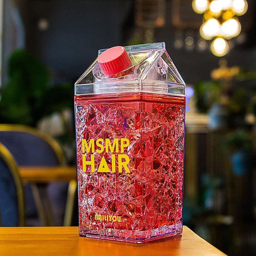 Copo Gel congelante Squeeze Garrafa canudo bico Vermelho 400ml