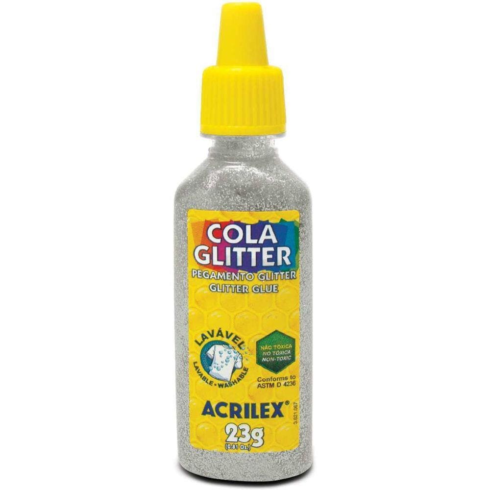 Cola Com Glitter Tubo 23G. Prata