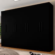 Guarda Roupa Casal Mariah 8 Portas Preto Fosco - Moveis Arapongas
