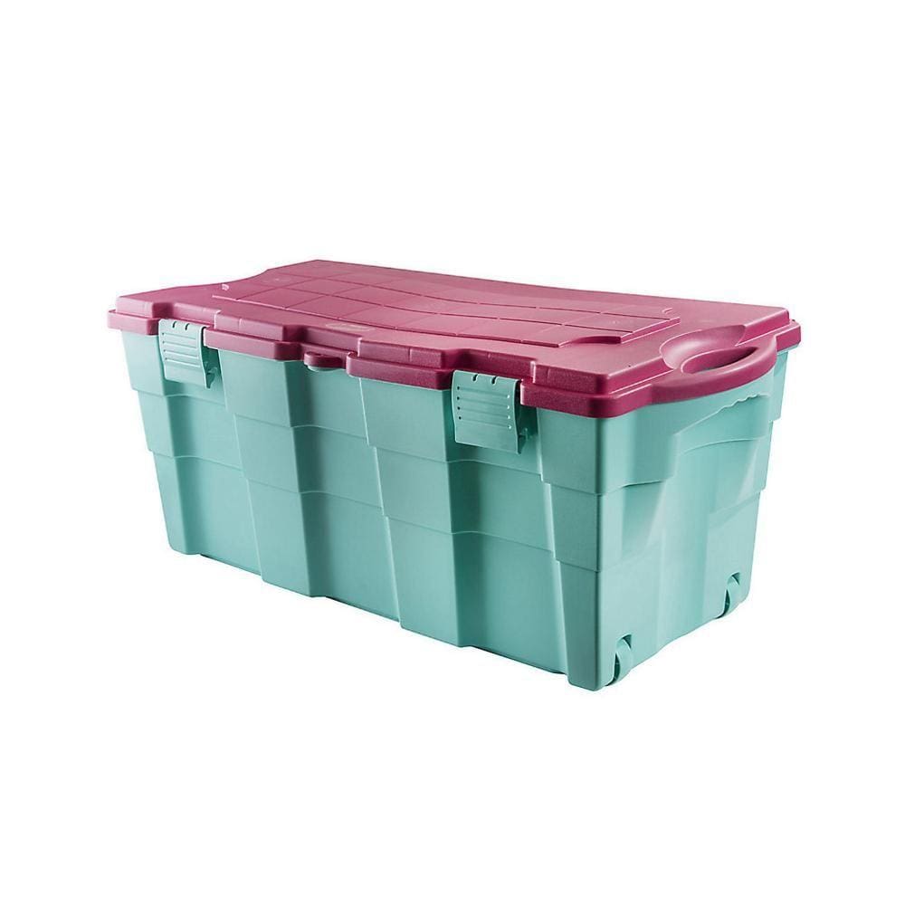Baú Aqua 40x45x94cm 100L Verde e Rosa