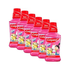 Kit 6 Enxaguante Bucal Colgate Plax Kids 250ml