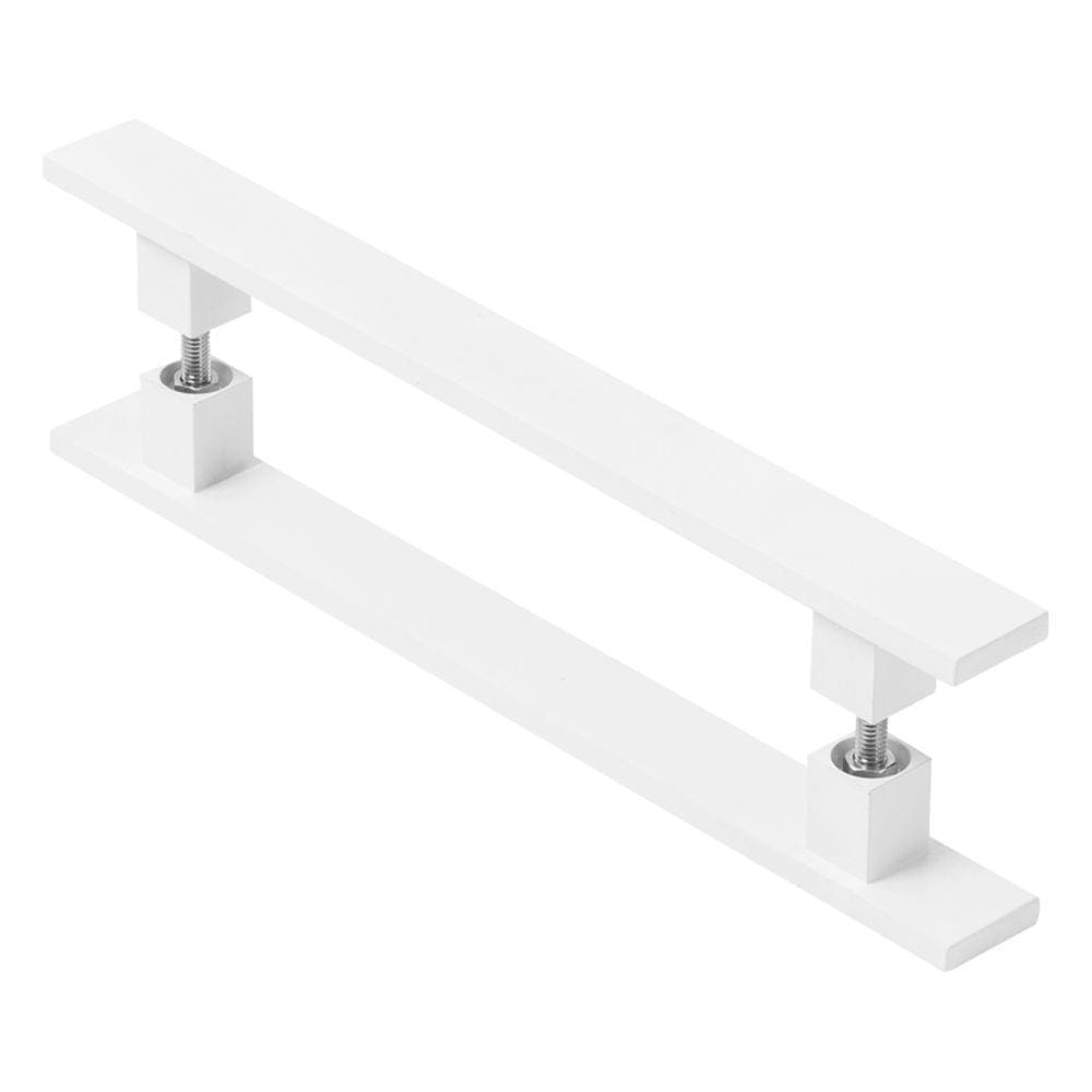 Puxador De Porta Pivotante Barra Chata Duplo Branco 90cm