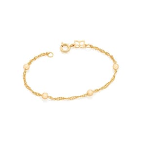 Pulseira Rommanel Infantil Folheada A Ouro 551392 14 Cm