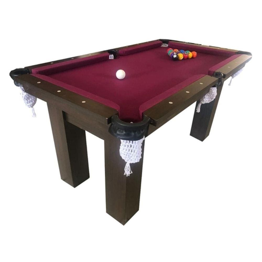 Jogo Mini Mesa de Bilhar Sinuca Compacta em Madeira Snooker com 2