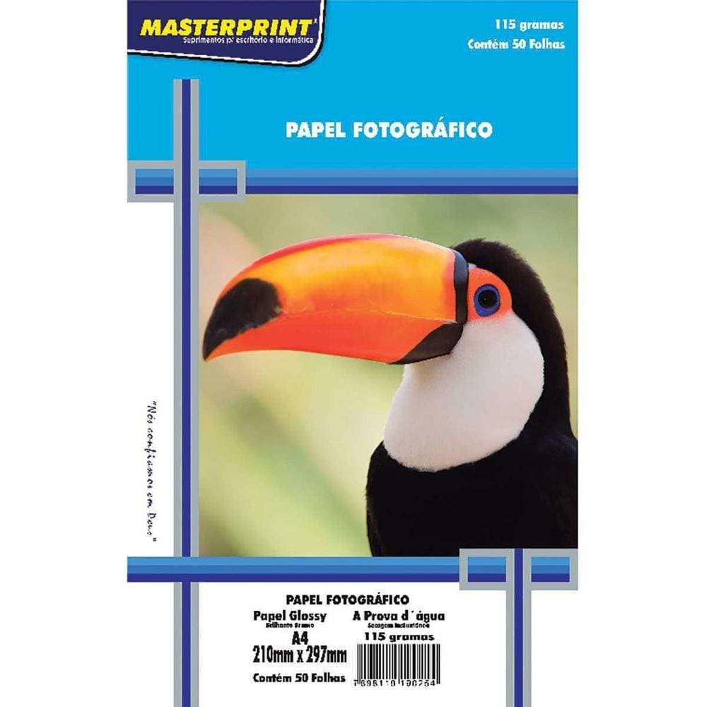 Papel Fotográfico Inkjet A4 Glossy 115G