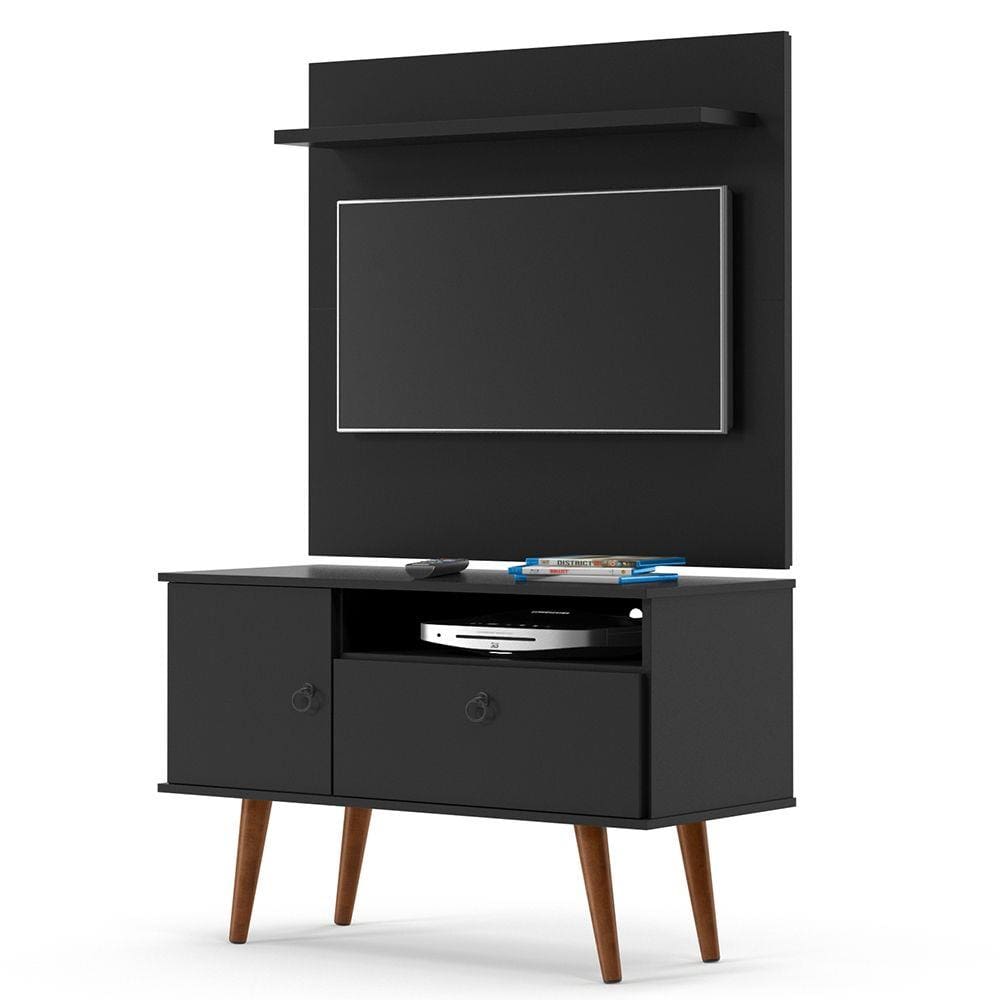 Painel para TV de até 32 Polegadas com Rack de 2 Portas Yan Preto - Preto
