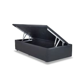 Cama Box Baú Ortobom Courino Cinza Solteiro 88