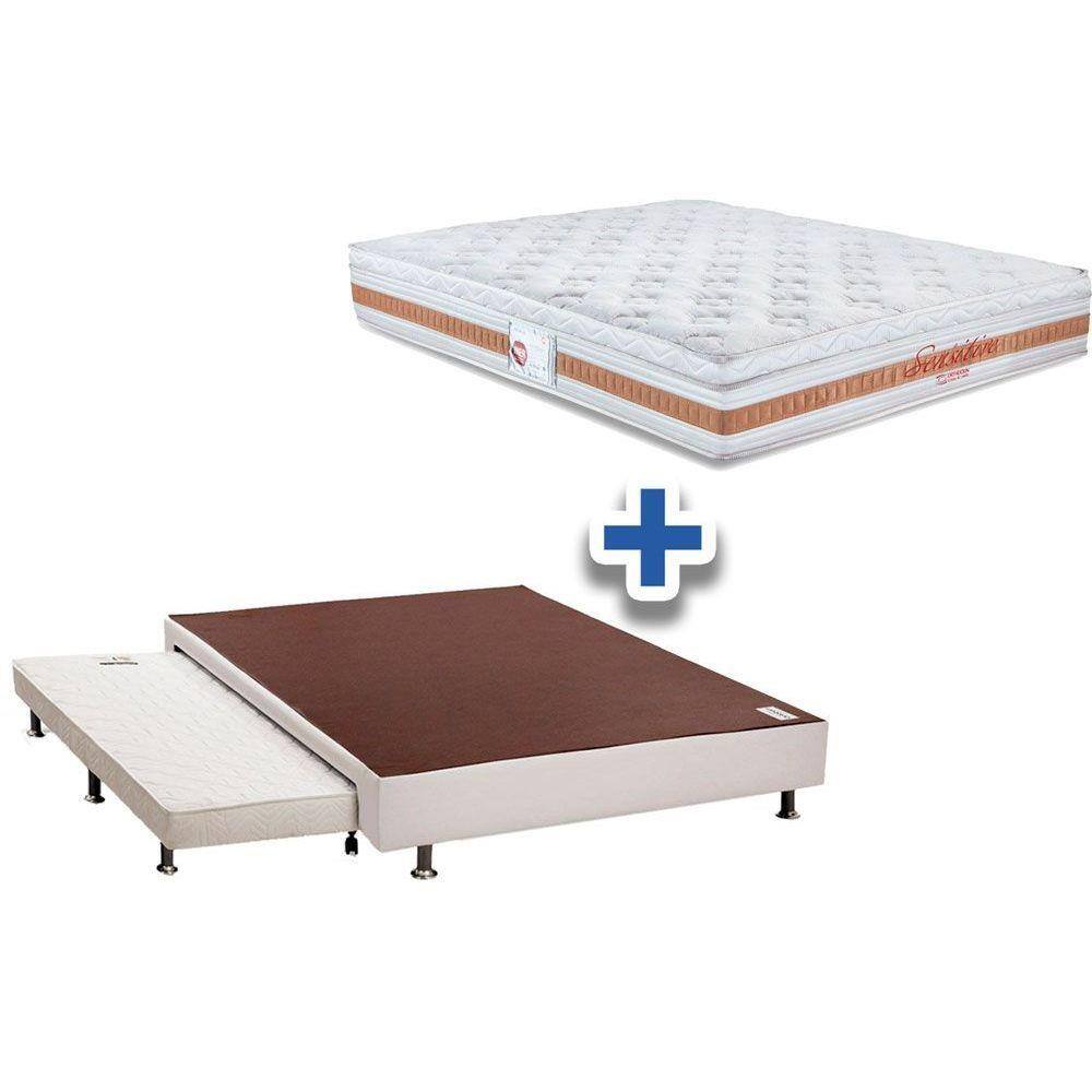 Conjunto Cama Box 37cm + Colchão King Size Royal Saúde Ultra Orthocrin  193x203x25 MobyCasa Moveis em Promoção | Ofertas na Americanas