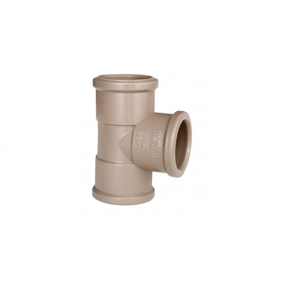 Tee Soldável Marrom Plastilit 32Mm
