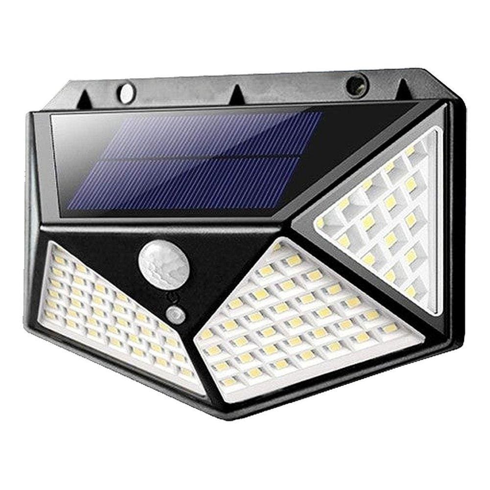 Luminária 100 Leds Com Sensor De Presença Arandela Solar