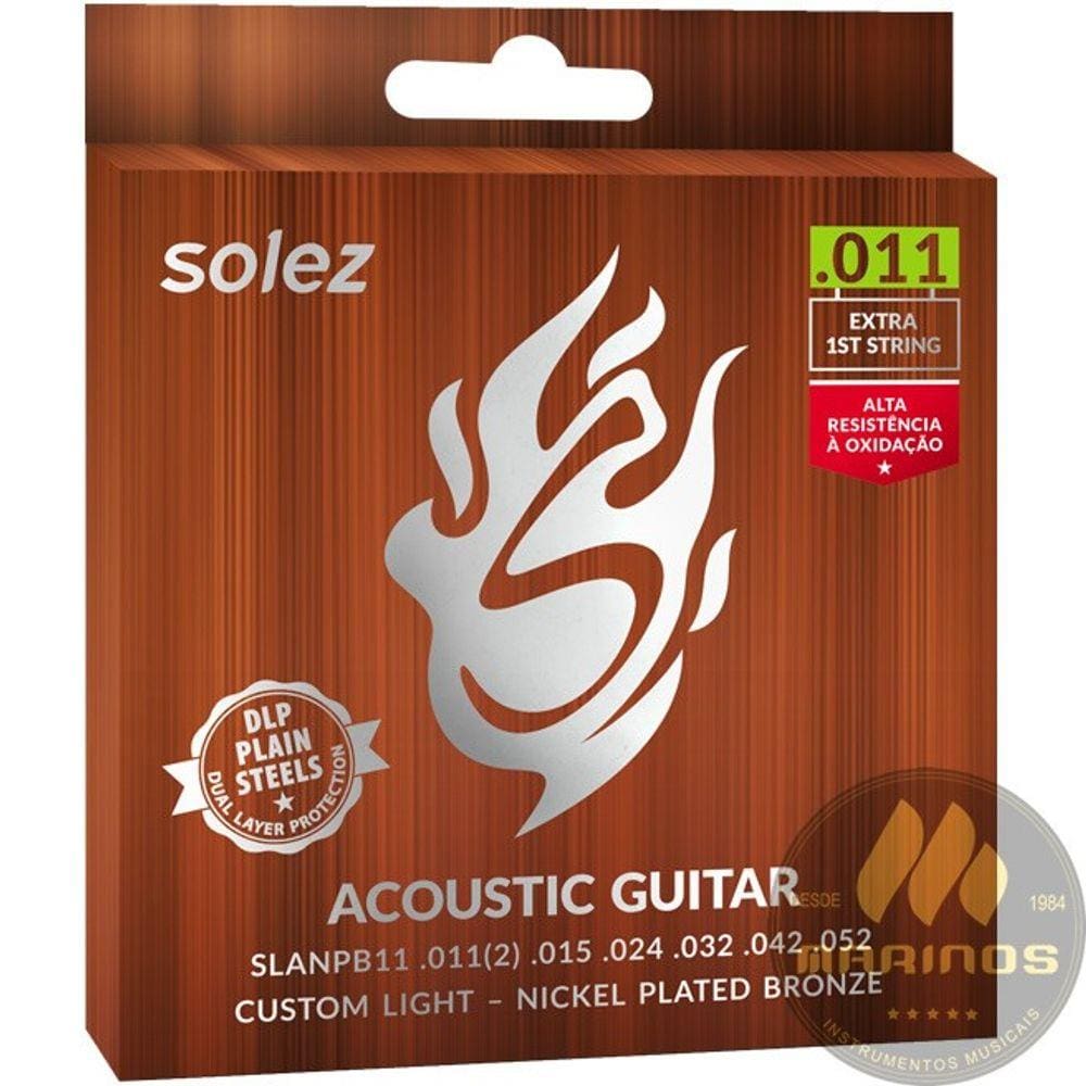 Encordoamento SOLEZ Violão Aço 011 SLANPB11 NPB