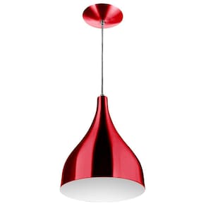 Lustre Pd Gota Pequena Alumínio 21cm Soquete E-27 Cereja