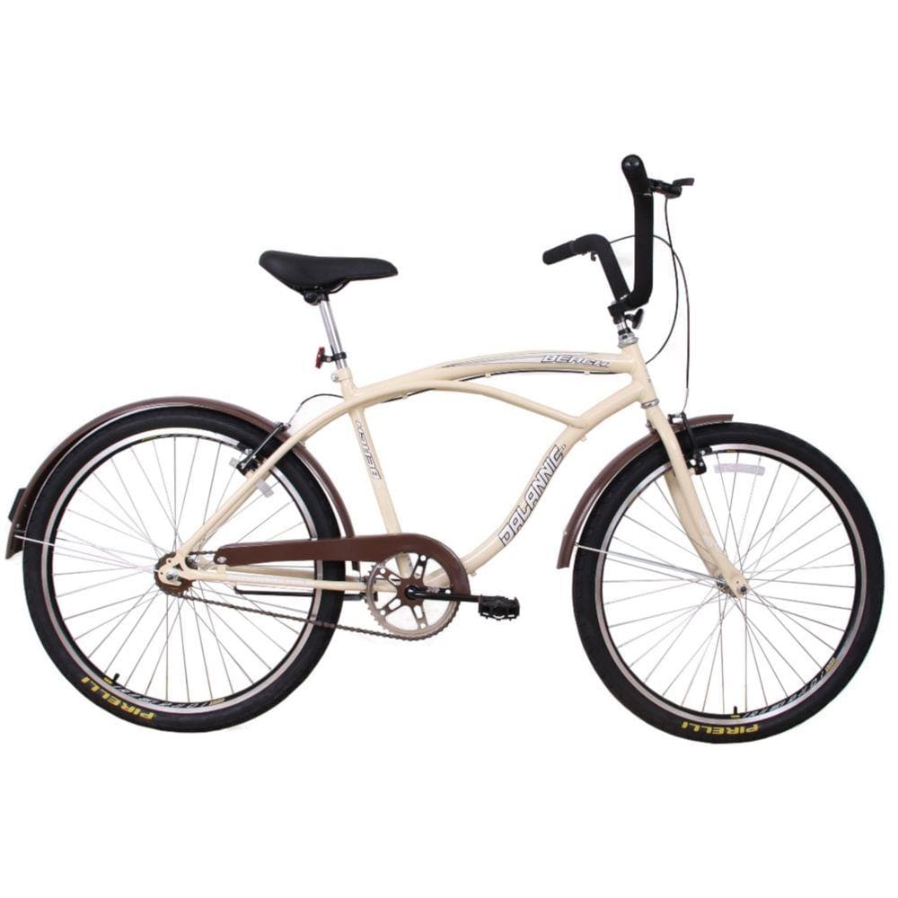 Bicicleta Retro Vintage Aro 26 Masculina Beach Bege