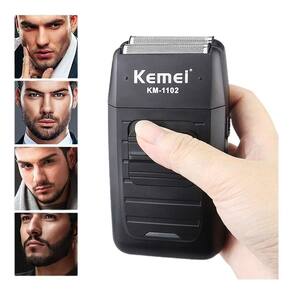 Barbeador Shaver Elétrico Sem Fio Kemei 2 Lâminas Km-1102