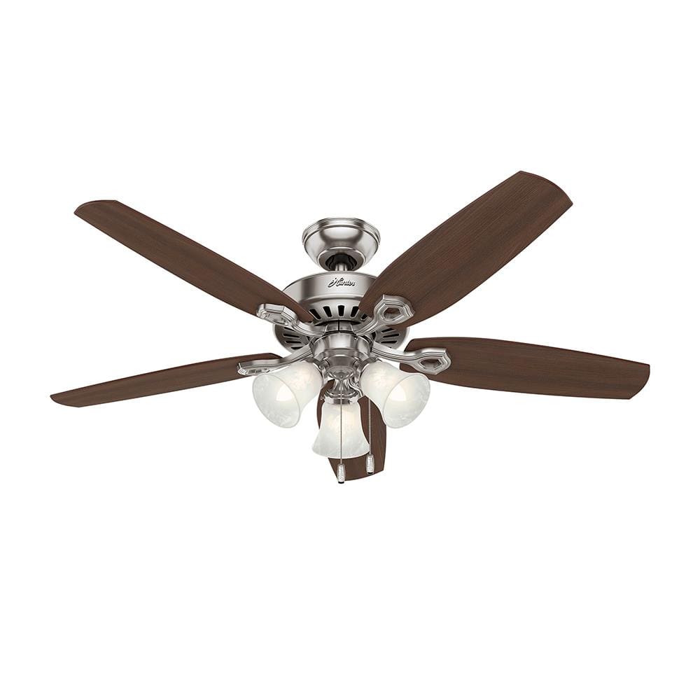 Ventilador de Teto Residencial Builder Plus Níquel Escovado Hunter Fan Oficial 127v