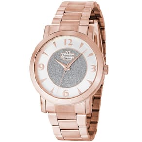 Relógio Feminino Champion Social Médio Dourado Rosê Cn25136Z