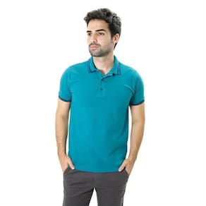 Camiseta Masculina Gola Polo Ixória Verde Piquet Gold Luxo