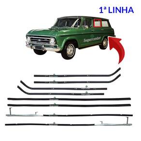 Kit Canaleta Pestana Friso Vidro Traseiro Veraneio C10 D10 4 Portas