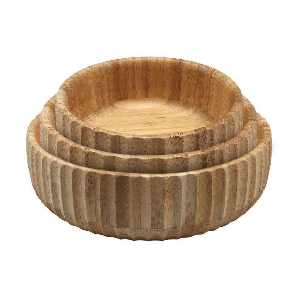 Kit 3 Bowls Canelado De Bambu - Oikos