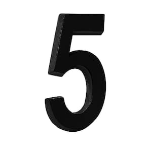 Número Residencial 3D "5" Plástico ABS Preto Metalcromo